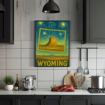 Wyoming Starry Night Poster