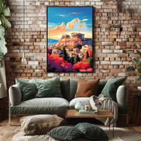 The Acropolis At Sunset Poster