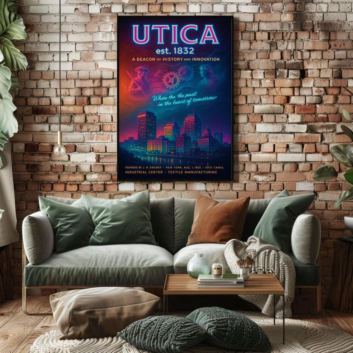 Utica Heritage and Innovation Urban Cityscape Poster
