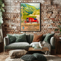 Vintage Spanish Auto Cycling Championship Art Print Decor