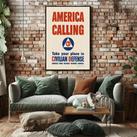 America Calling: Civilian Defense WWII Propaganda Poster