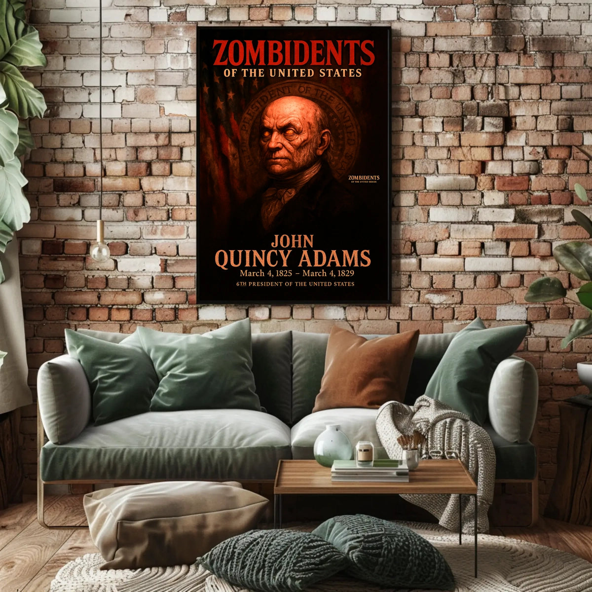 John Quincy Adams 6th President of the United States Zombidents Poster Series