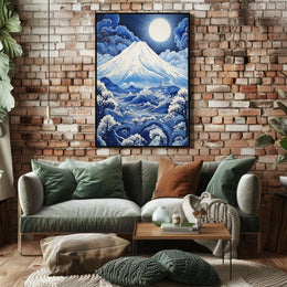 Mount Fuji Moonlit Tranquility Cultural Heritage Poster