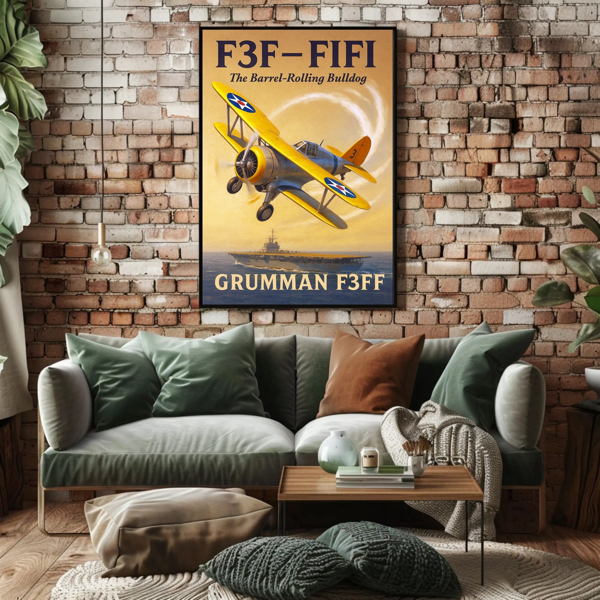 F3F-FIFI The Barrel-Rolling Bulldog Poster PosterGoat