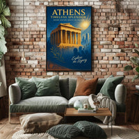 Athens Parthenon Vintage Travel Inspiring Cultural or Heritage Poster