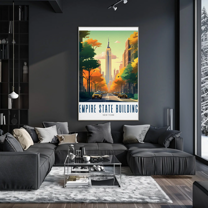 Empire State Building Autumn New York Street Poster