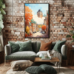 Quaint Architectural Charm in Historic Fall Setting - Travel Poster