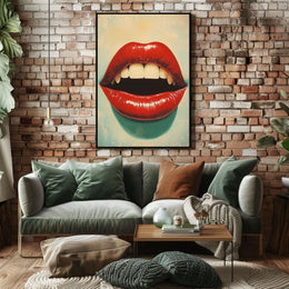 Glossy Red Lips Pop Art Glossy Lips Close-up Poster