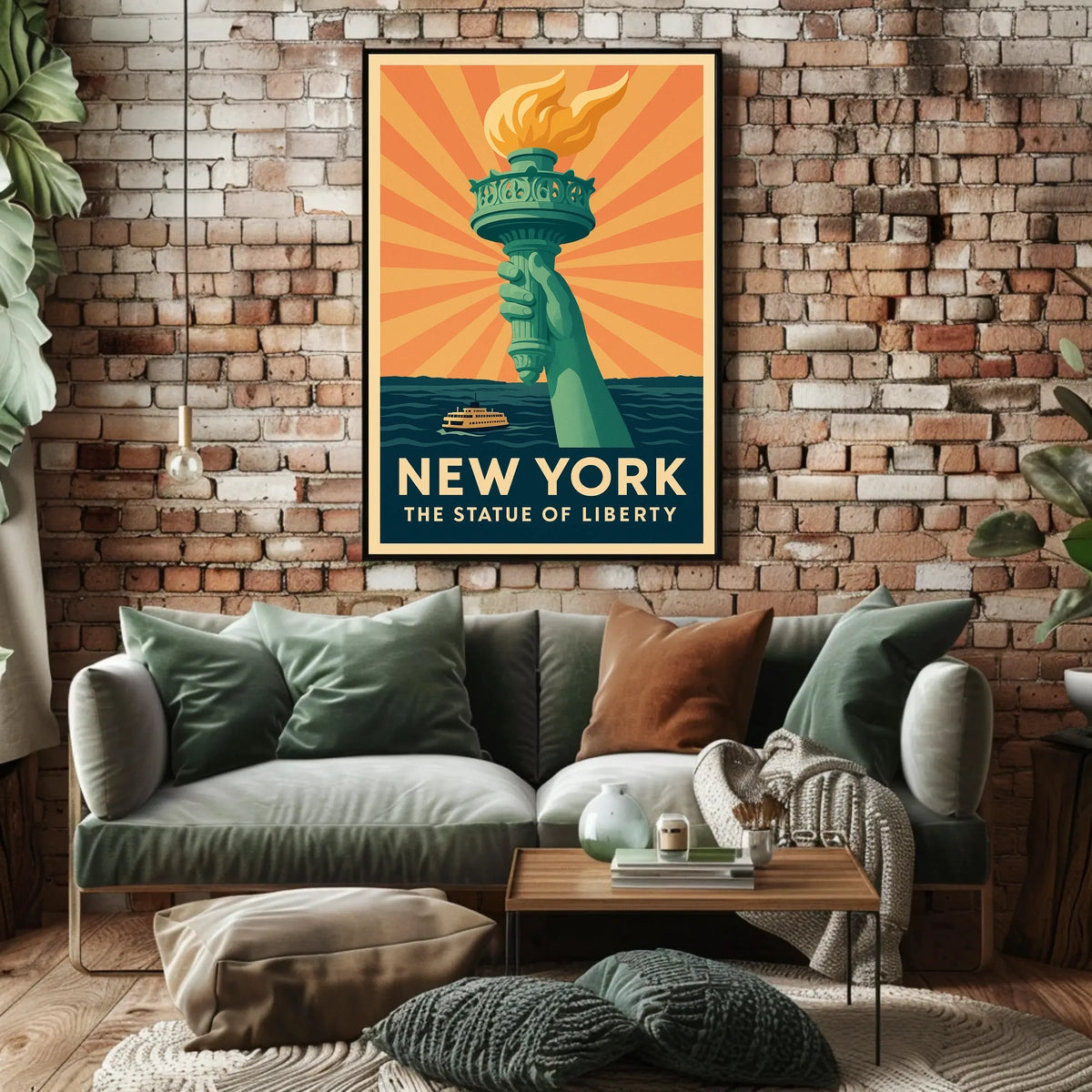 Statue of Liberty Vintage Travel Poster