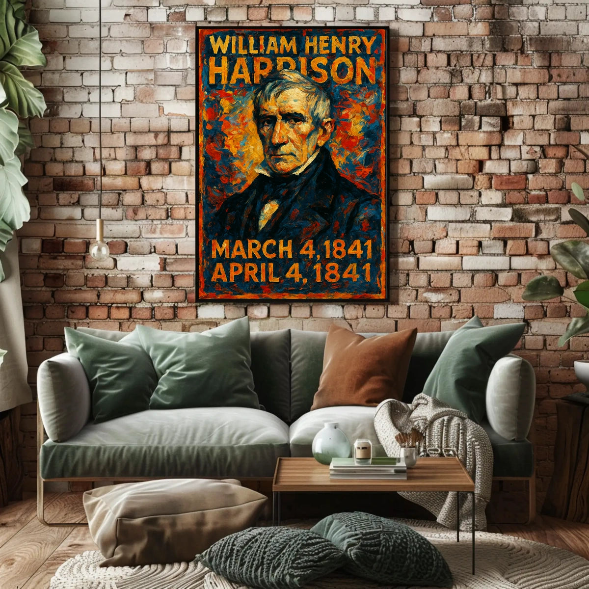 William Henry Harrison 9th President of the United States Glitch Hop Art Poster