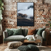 Misty Autumn Mountain Landscape Photorealistic Art Print