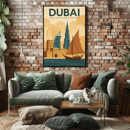 Dubai Poster Heritage Meets Innovation For Travel Lovers