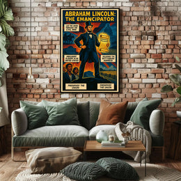 Abraham Lincoln Vintage Presidential Historical Illustration Poster PosterGoat