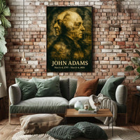 John Adams 2nd President of the United States Double Exposure Poster