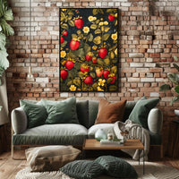 Strawberry Botanical Art Poster in Abstract or Artistic Poster