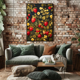 Strawberry Botanical Art Poster in Abstract or Artistic Poster