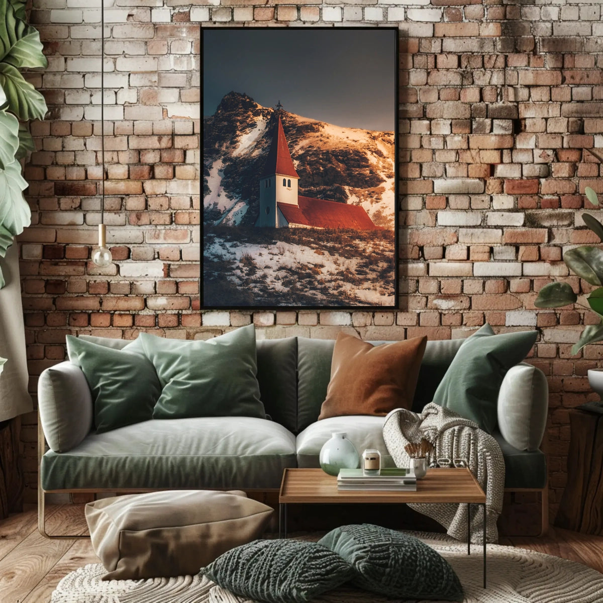 Church At Dusk In The Mountains Poster