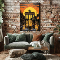 Sunset At The Brandenburg Gate Poster