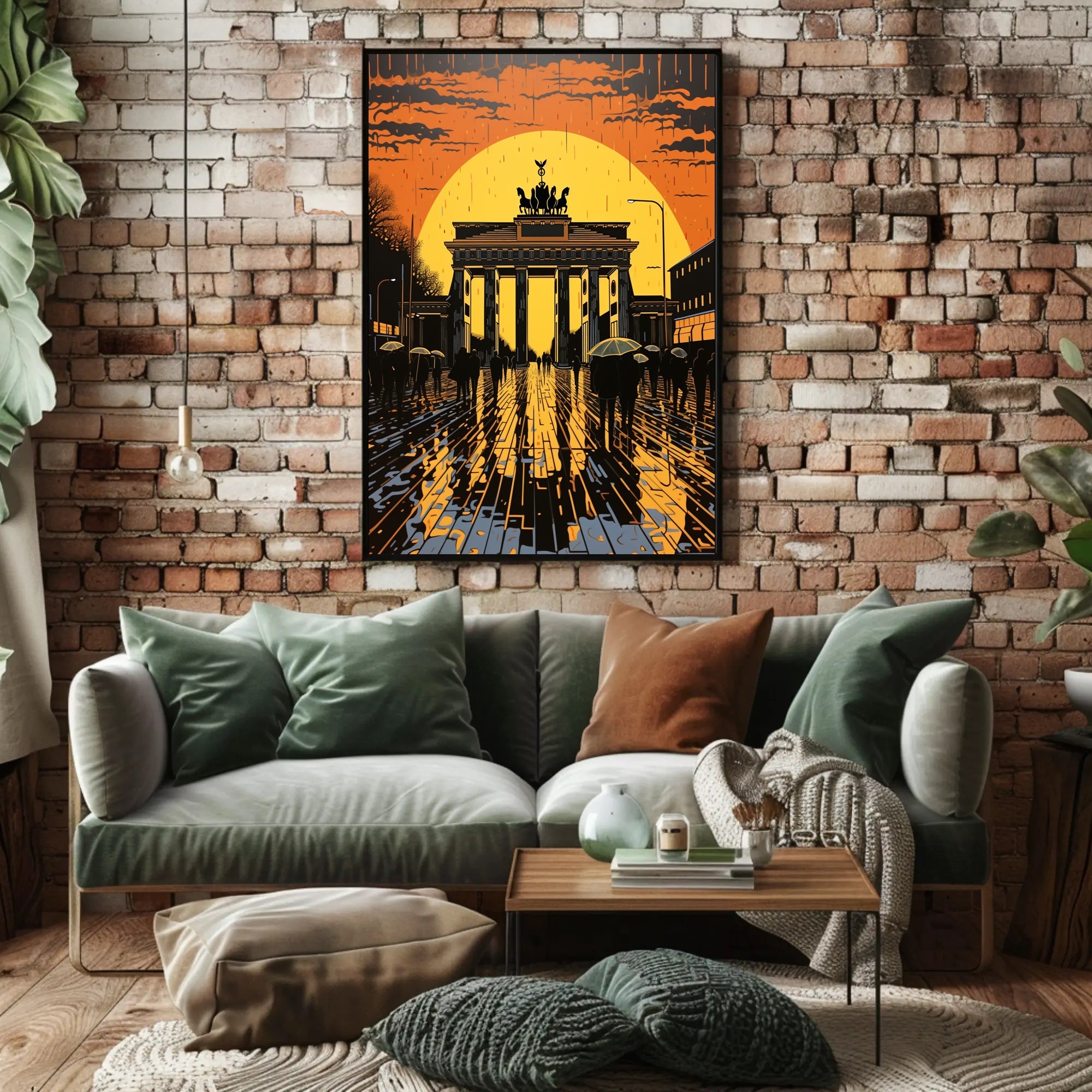 Sunset At The Brandenburg Gate Poster