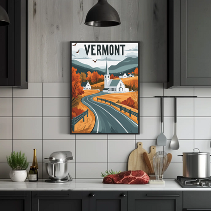 Vermont Vintage Poster - Fall Countryside