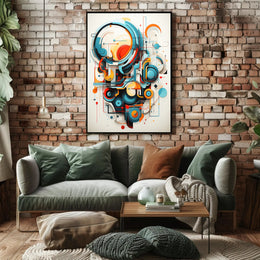 Futuristic Geometric Abstraction Art Print - Abstract Poster