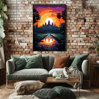 Sunset Over Angkor Wat Poster