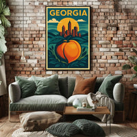 Georgia Peach and Skyline Poster