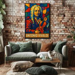 Antonio Vivaldi The Maestro In Stained Poster