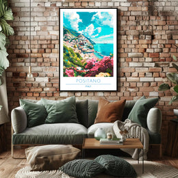 Scenic View of Positano Poster