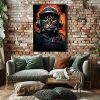 Cat Astronaut Adventure Poster: Bold and Futuristic