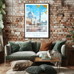 Sheikh Zayed Mosque Elegance: Cultural or Heritage Poster
