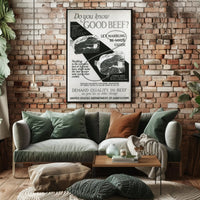 Quality Beef Vintage Educational Poster PosterGoat