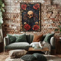 Web Of Roses And Skulls Poster
