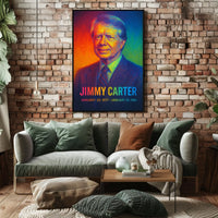 Jimmy Carter 39th President of the United States Neon Gradient Overlay Poster