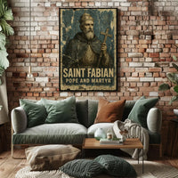 Saint Fabian Vintage Religious Art Poster - Cultural or Heritage Poster
