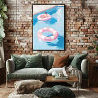 Summer Serenity Pool Poster Pastel Minimalist Print