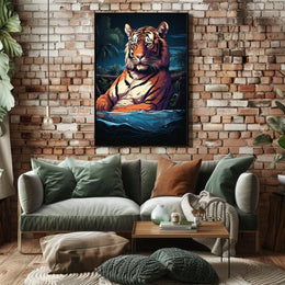 Tropical Tiger in Jungle Environment - Animal Poster