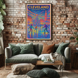 Cleveland Lakefront Glow Poster