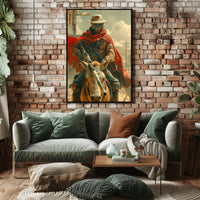 Futuristic Dystopian Horse Rider Poster Art Print PosterGoat