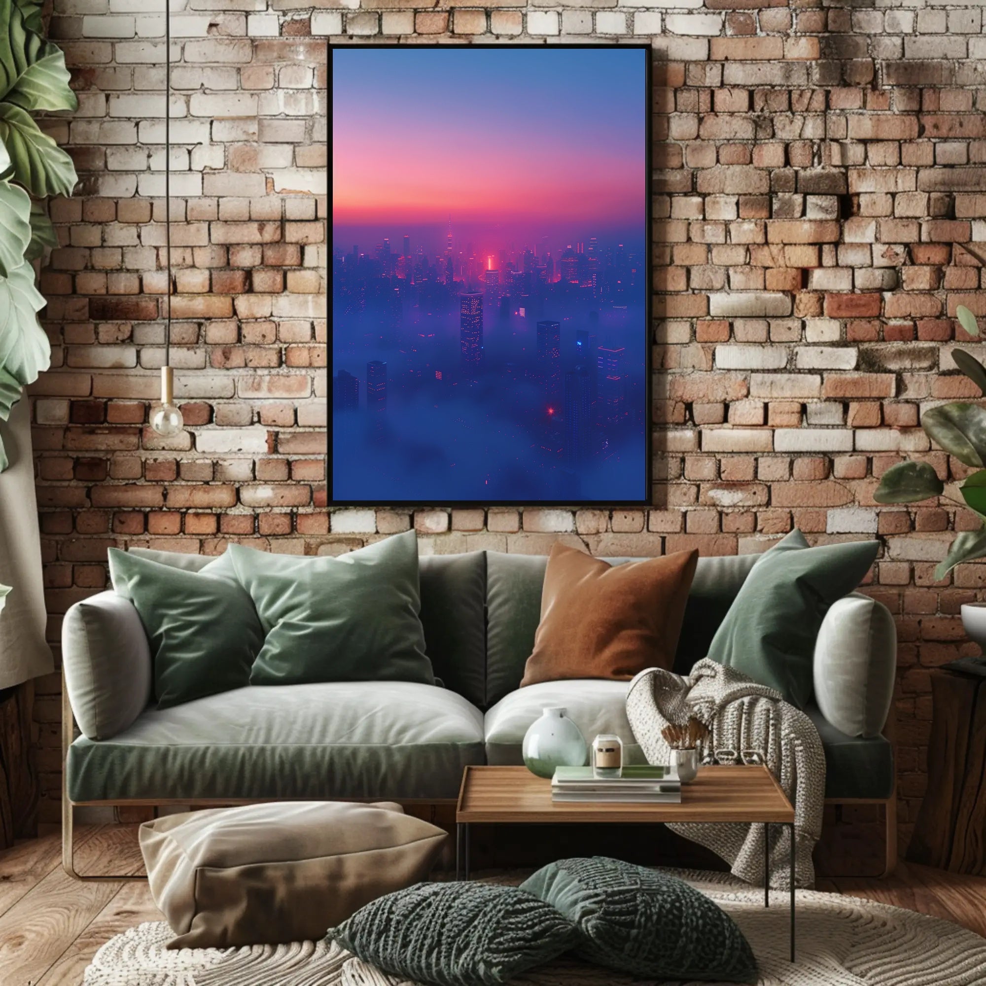 Vibrant Urban Skyline at Dusk Cityscape Poster PosterGoat