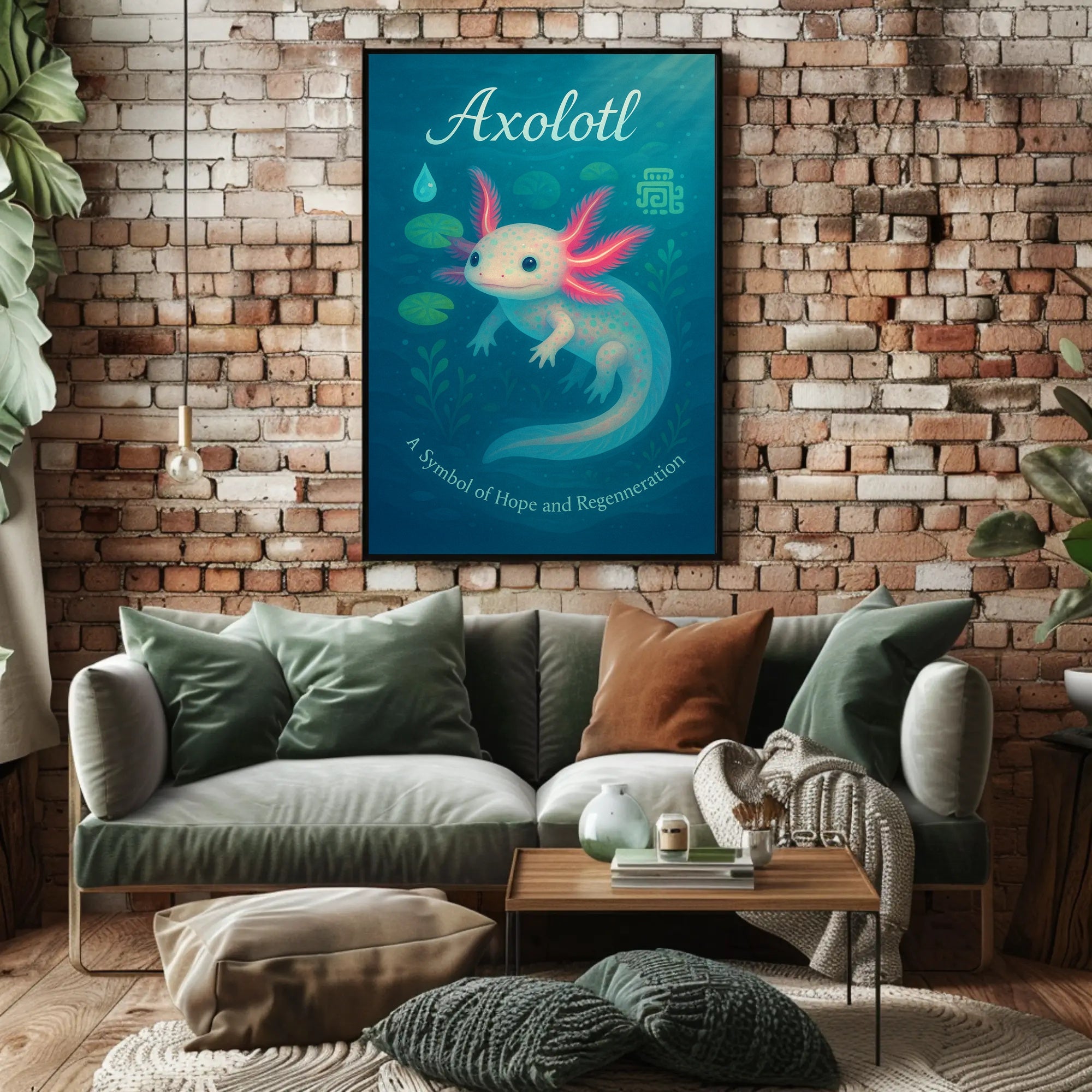 Axolotl Poster Whimsical Hope And Regeneration Art Print