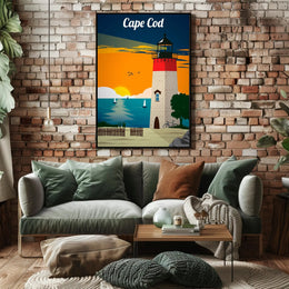 Cape Cod Lighthouse Coastal Adventure Travel Poster PosterGoat
