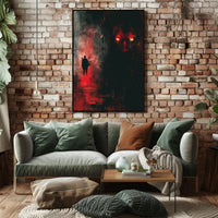 Mysterious Silhouette Horror Scene Suspenseful Artistic Poster PosterGoat