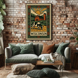 Timeless Rustic Wisconsin Countryside Landscape Wall Art Vintage Inspired Poster