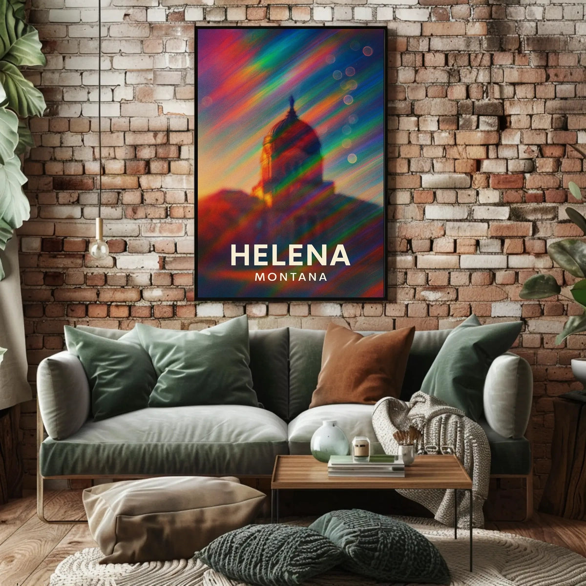Helena Montana Skyline Vibrant Tribute Art Poster