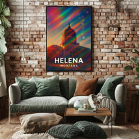 Helena Montana Skyline Vibrant Tribute Art Poster