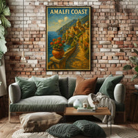 Amalfi Coast Poster Wall Art Scenic Coastal Decor Print