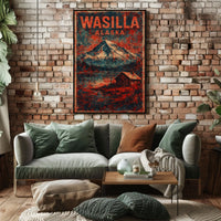 Alaskan Wilderness Rustic Vintage Art Poster