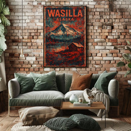 Alaskan Wilderness Rustic Vintage Art Poster