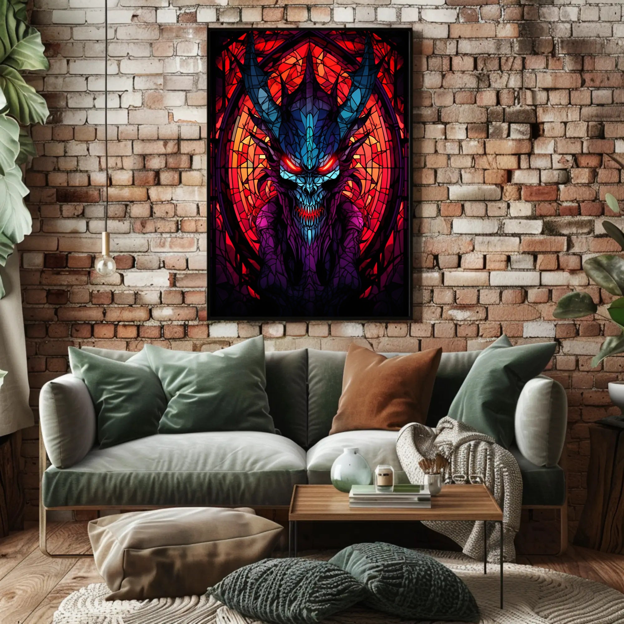 Stained Glass Demon Poster PosterGoat